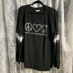 🔵 Maurices Peace Love Pumpkin Spice Long Sleeve Top